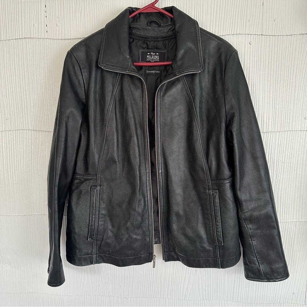 XL Genuine Leather Jacket Wilson’s Pelle Studio Black Motorcycle Jacket